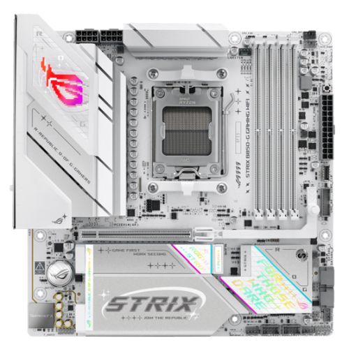 Asus ROG STRIX B850-G GAMING WIFI, AMD B850, AM5, Micro ATX, 4 DDR5, HDMI, DP, Wi-Fi 7, 2.5G LAN, RGB, 4x M.2, White Asus ROG STRIX B850-G GAMING WIFI, AMD B850, AM5, Micro ATX, 4 DDR5, HDMI, DP, Wi-Fi 7, 2.5G LAN, RGB, 4x M.2, White